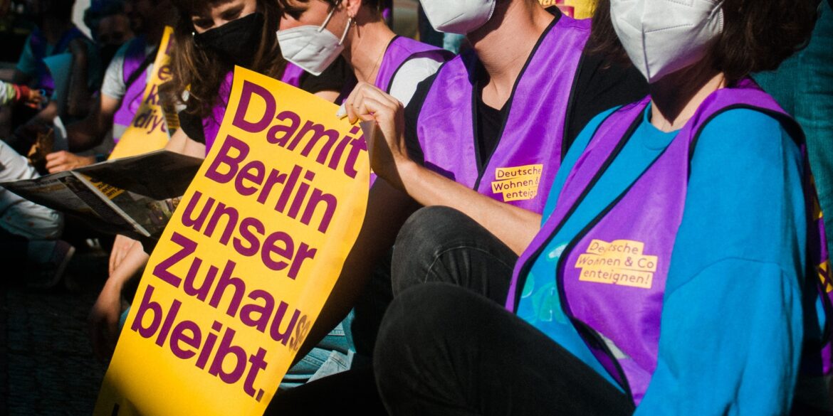 Protestaktion der Organisation "Deutsche Wohnen & Co enteignen"