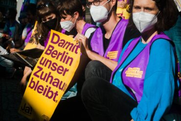 Protestaktion der Organisation "Deutsche Wohnen & Co enteignen"