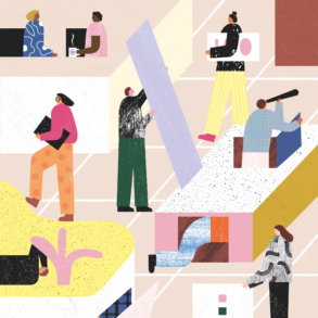 Illustration von Menschen im Büro