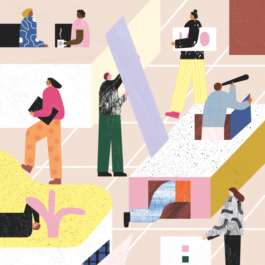 Illustration von Menschen im Büro